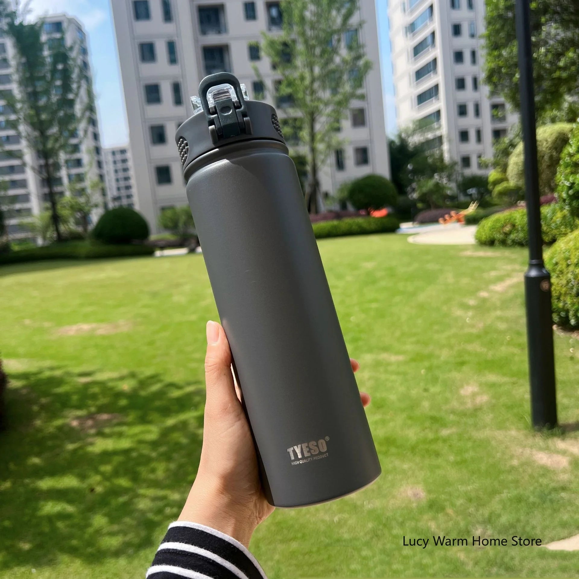 750/600ml Stainless Steel Thermal Water Bottle with Straw – Insulated Mug