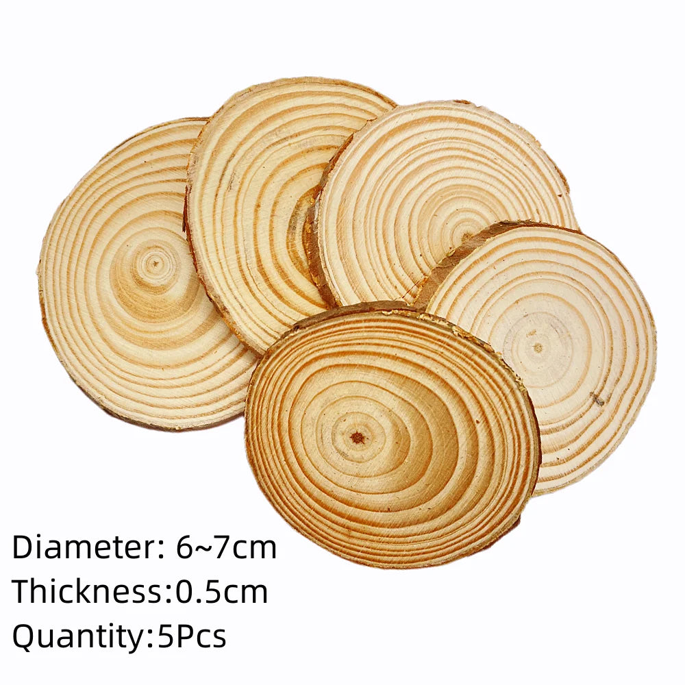 Natural Pine Wood Craft Slices (1 Pack)