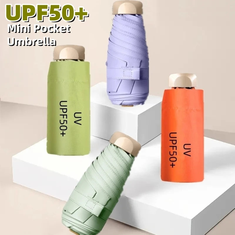 UPF50+ Mini Pocket Umbrella – Portable UV & Rain Protection