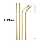 Reusable 304 Stainless Steel Drinking Straws with Cleaning Brush