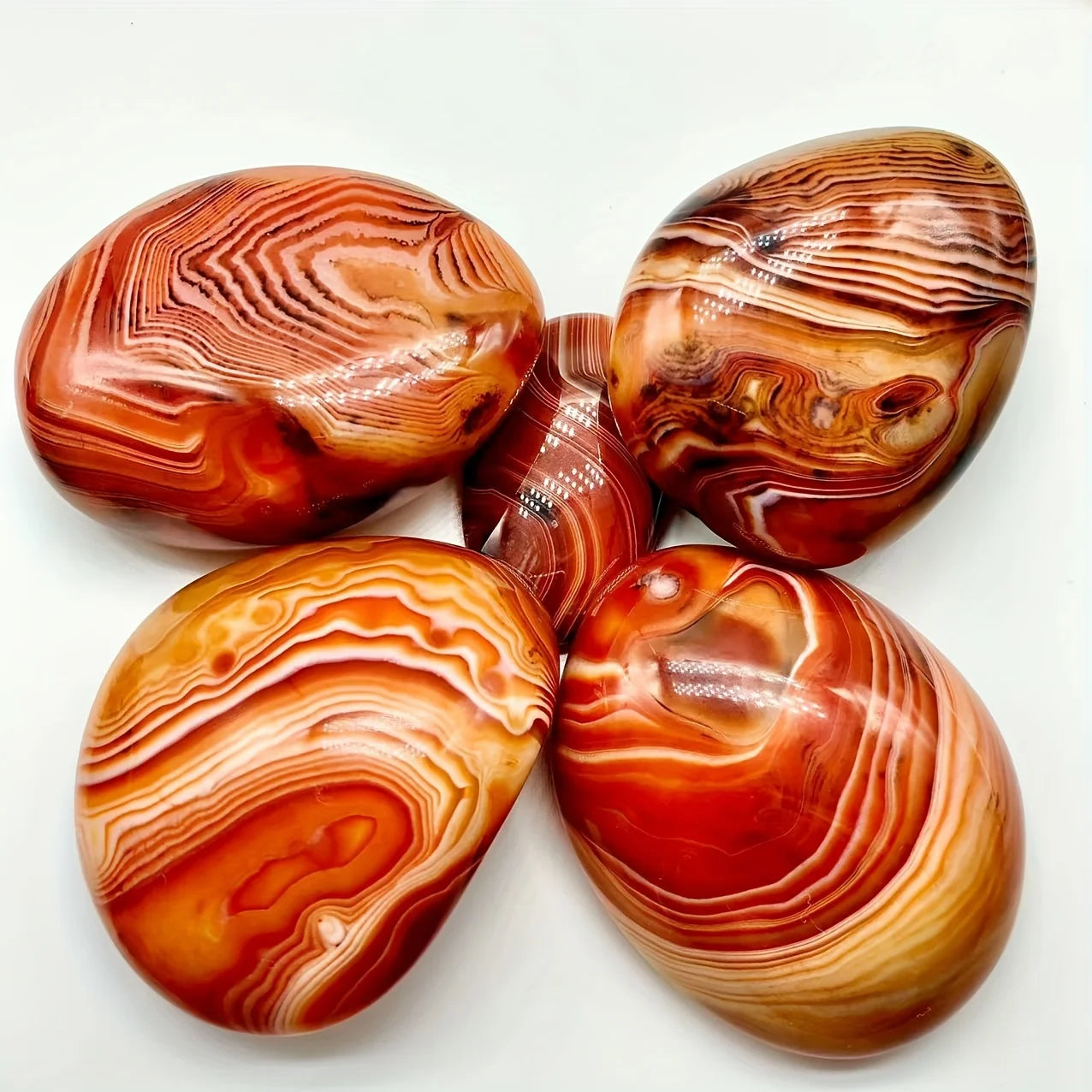 Polished Sardonyx & Agate Palm Stones
