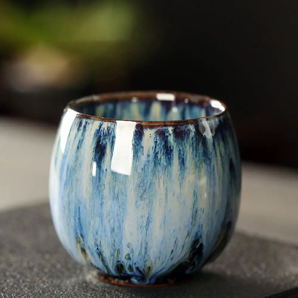 Kiln-Transformed Ceramic Teacup (Japanese Style)
