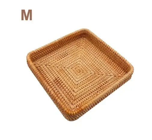 Handwoven Rattan Serving & Storage Basket