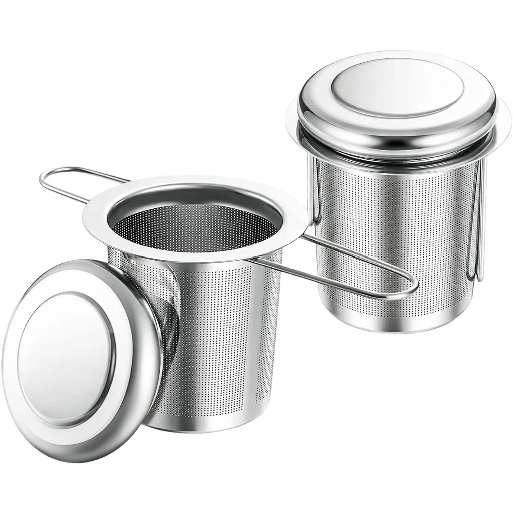 Stainless Steel Tea Infuser with Lid – Reusable Mesh Strainer for Teapots & Mugs