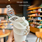 750/600ml Stainless Steel Thermal Water Bottle with Straw – Insulated Mug