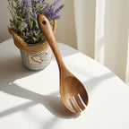 Long Natural Wood Non-Stick Cooking Spoon | Heat-Resistant Kitchen Utensil