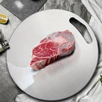 Dual-Sided Stainless Steel & Bamboo Cutting Board