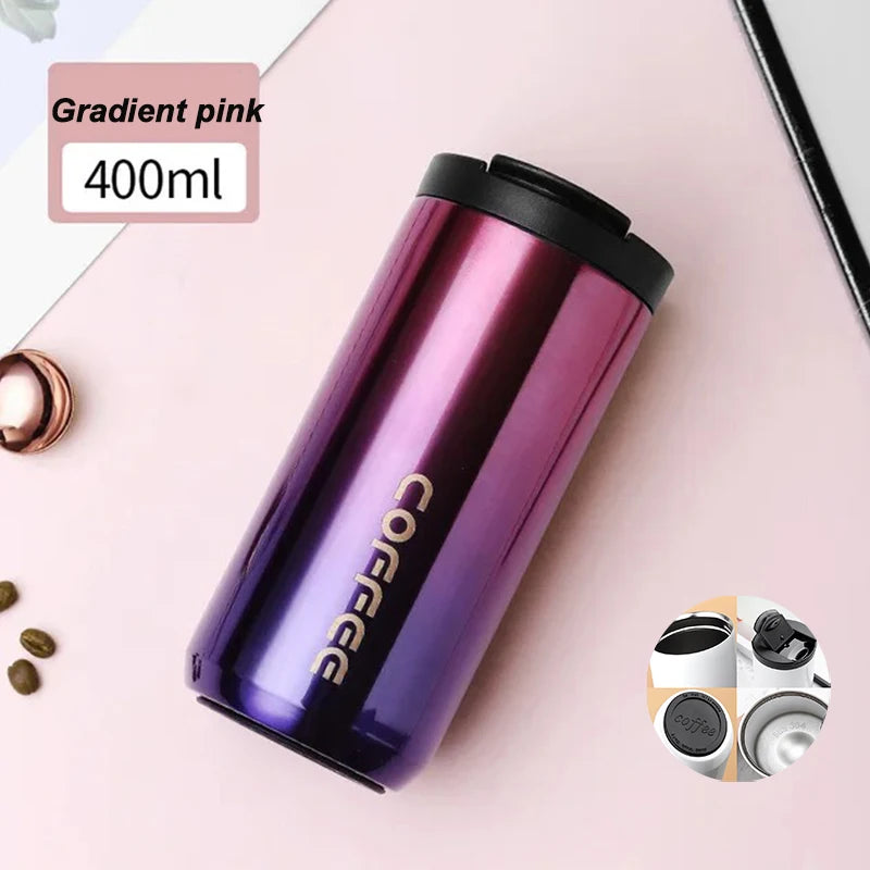 400ml Stainless Steel Coffee Thermos – Portable Insulated Travel Mug