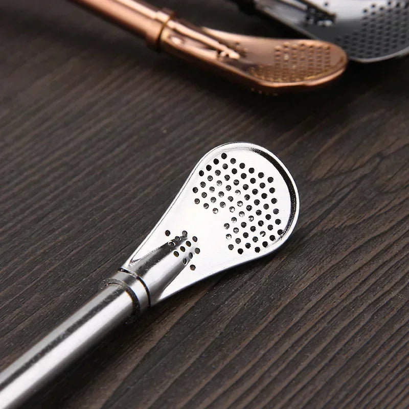 4pcs Stainless Steel Yerba Mate Straws with Cleaning Brush – Reusable Tea Bombilla
