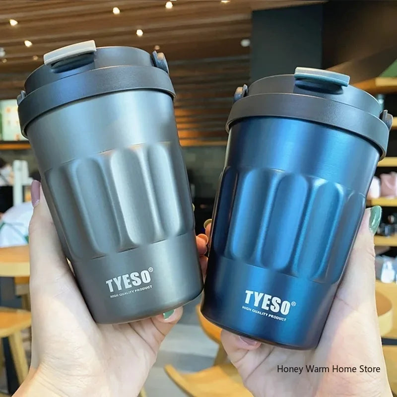 TYESO 400/500ml Stainless Steel Vacuum Flask – Insulated Coffee & Water Bottle