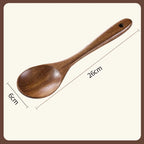 Long Natural Wood Non-Stick Cooking Spoon | Heat-Resistant Kitchen Utensil