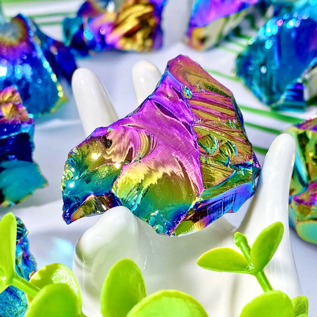 High-Quality Natural Aura Obsidian Raw Stone (Healing Gem)