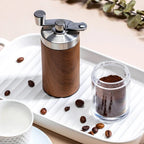 Manual Coffee Bean Grinder Portable Wood Grain Stainless Steel Crank Hand Handheld Coffee Grinder Kitchen Tool Coffee Grinder
