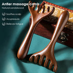 Wooden 6-Claw Head Massager and Meridian Comb