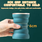 Heat-Resistant Silicone Folding Travel Mug with Lanyard