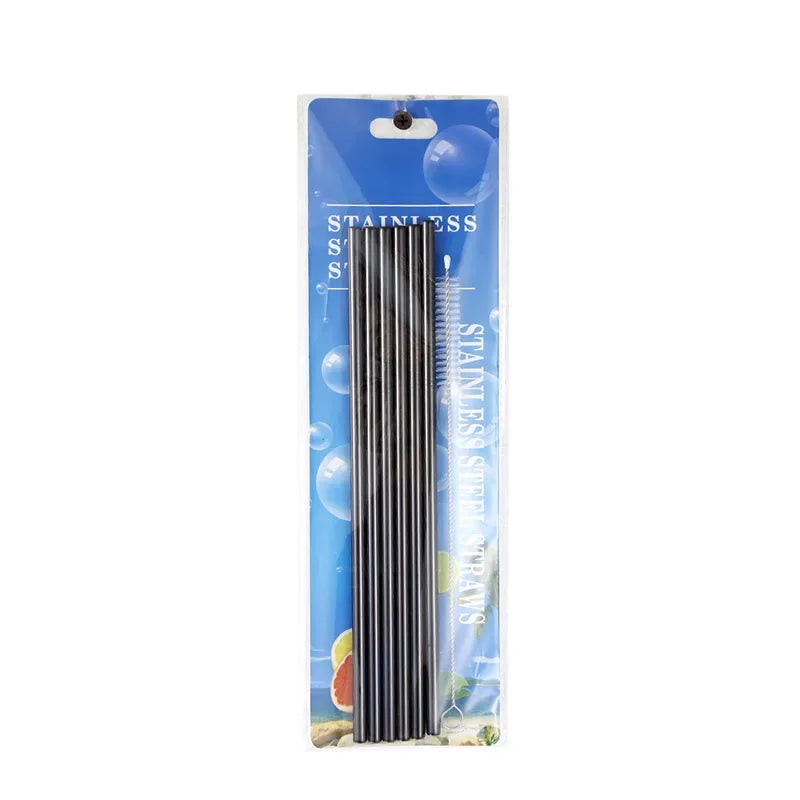 6-Piece Reusable Metal Straw Kit