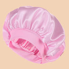 Solid Color Satin Wide-Brimmed Shower Cap