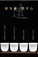 Embossed Dragon & Phoenix Master Teacup (White Jade Porcelain)