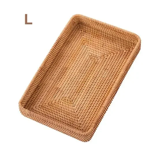 Handwoven Rattan Serving & Storage Basket