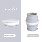 Heat-Resistant Silicone Folding Travel Mug with Lanyard