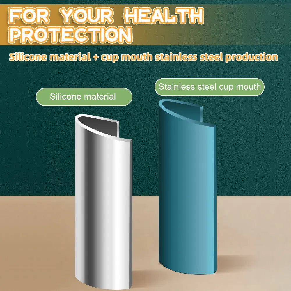 Heat-Resistant Silicone Folding Travel Mug with Lanyard