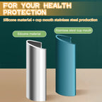 Heat-Resistant Silicone Folding Travel Mug with Lanyard