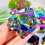 High-Quality Natural Aura Obsidian Raw Stone (Healing Gem)