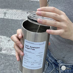 600ml Stainless Steel Insulated Coffee Mug with Straw