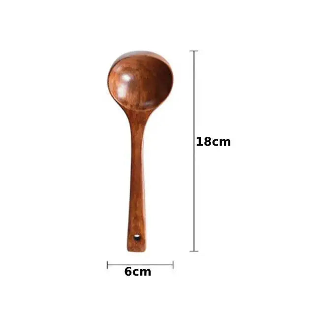 Natural Wooden Soup Ladle – Large Handmade Serving Spoon