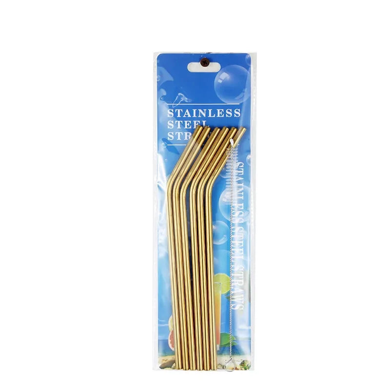 6-Piece Reusable Metal Straw Kit