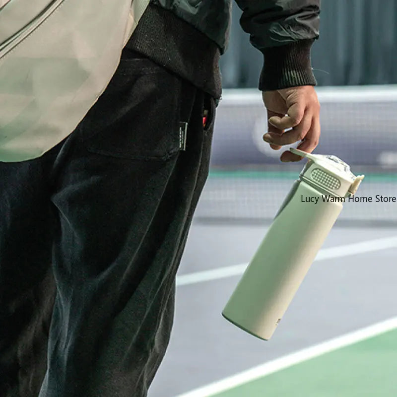 750/600ml Stainless Steel Thermal Water Bottle with Straw – Insulated Mug