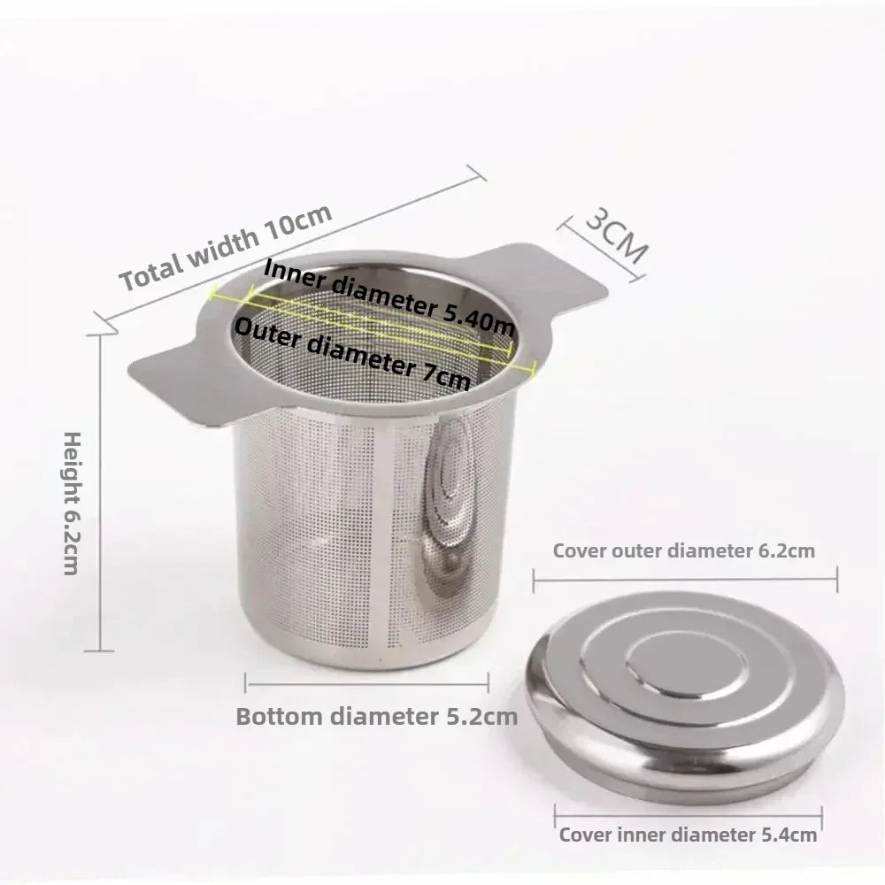 Stainless Steel Loose Leaf Tea Infuser – Double Handle with Lid