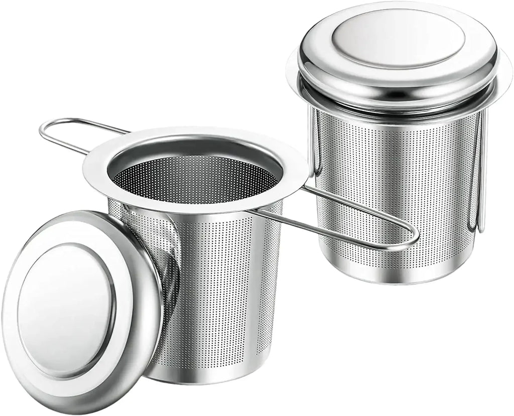 Stainless Steel Tea Infuser with Lid – Reusable Mesh Strainer for Teapots & Mugs