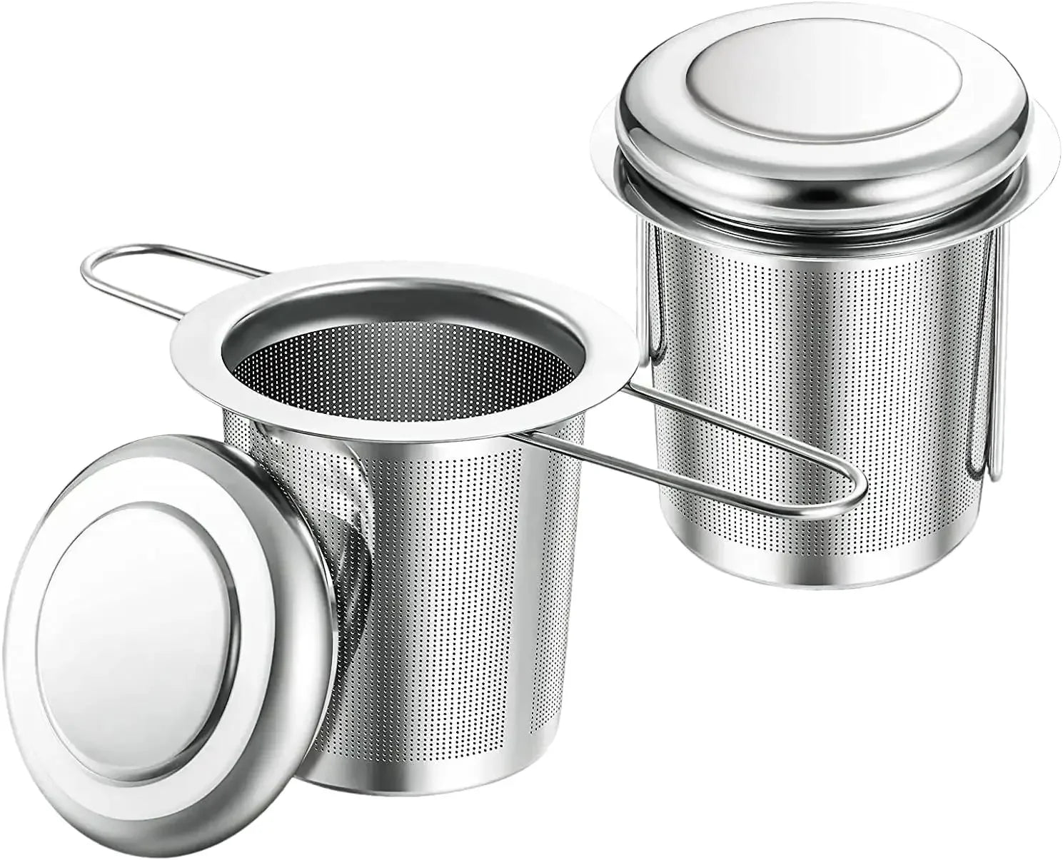 Stainless Steel Tea Infuser with Lid – Reusable Mesh Strainer for Teapots & Mugs
