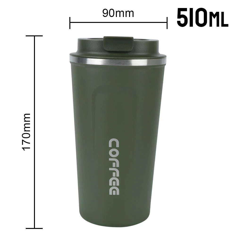 380/510ML Leak-Proof Stainless Steel Travel Coffee Thermos Mug