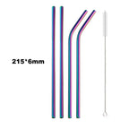 Reusable 304 Stainless Steel Drinking Straws with Cleaning Brush