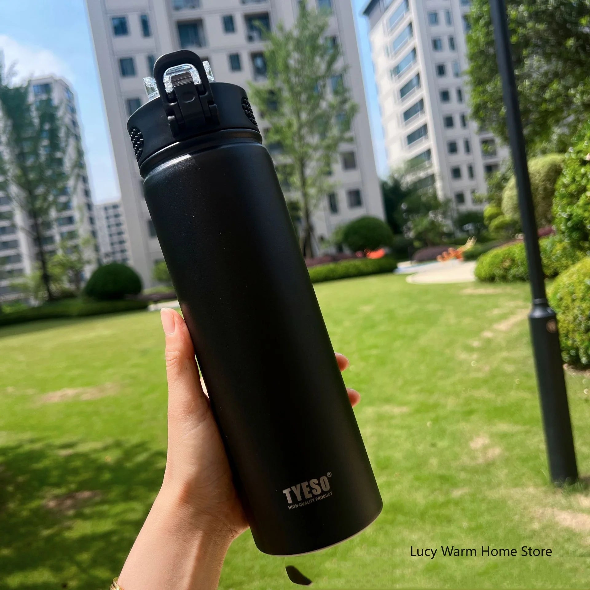 750/600ml Stainless Steel Thermal Water Bottle with Straw – Insulated Mug