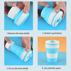 Portable Collapsible Silicone Travel Cups (350ml & 500ml)