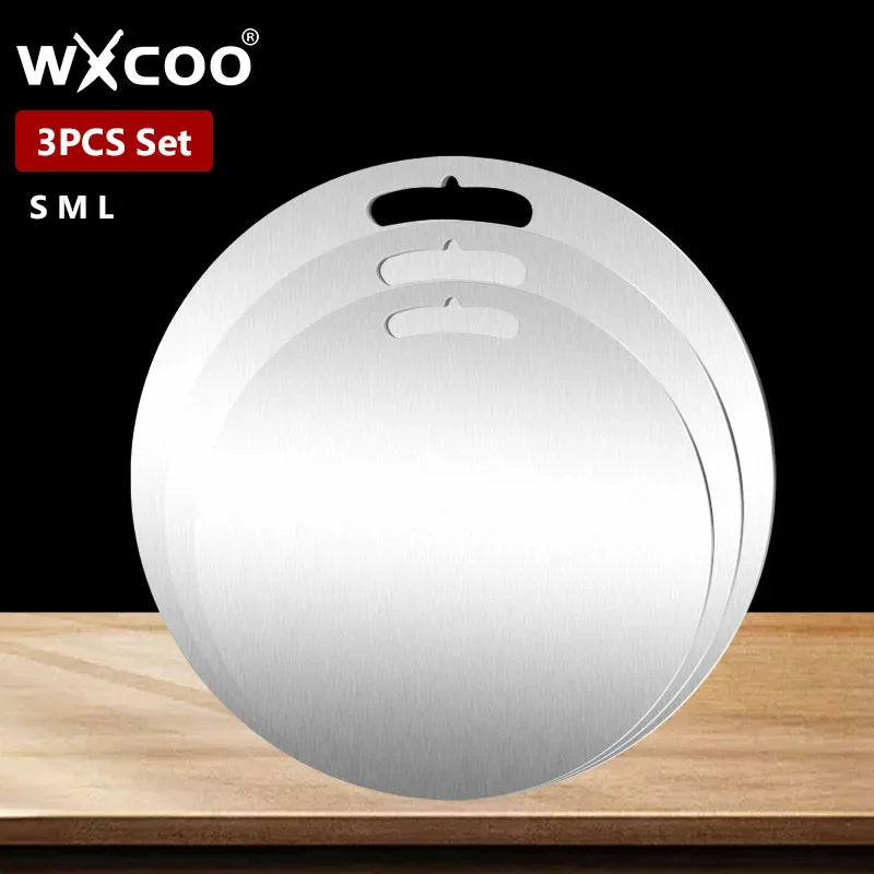 Dual-Sided Stainless Steel & Bamboo Cutting Board