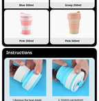Portable Collapsible Silicone Travel Cups (350ml & 500ml)