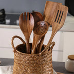 Long Natural Wood Non-Stick Cooking Spoon | Heat-Resistant Kitchen Utensil