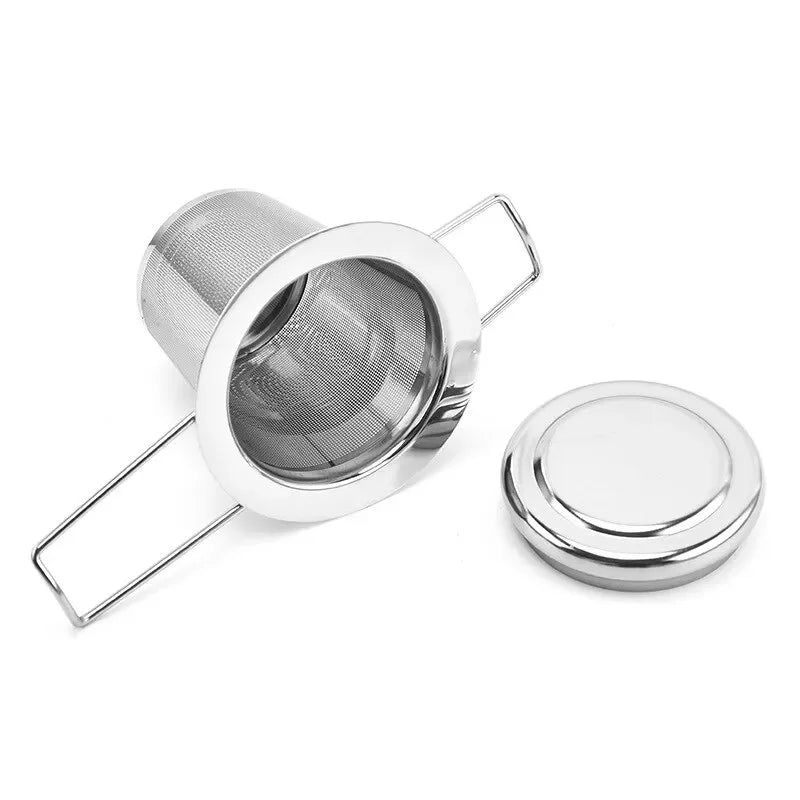 Stainless Steel Tea Infuser with Lid – Reusable Mesh Strainer for Teapots & Mugs