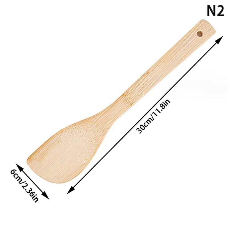 Bamboo Non-Stick Cooking Spatula & Rice Spoon | Heat-Resistant Kitchen Tool