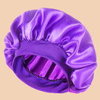 Solid Color Satin Wide-Brimmed Shower Cap