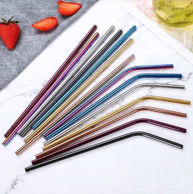 6-Piece Reusable Metal Straw Kit