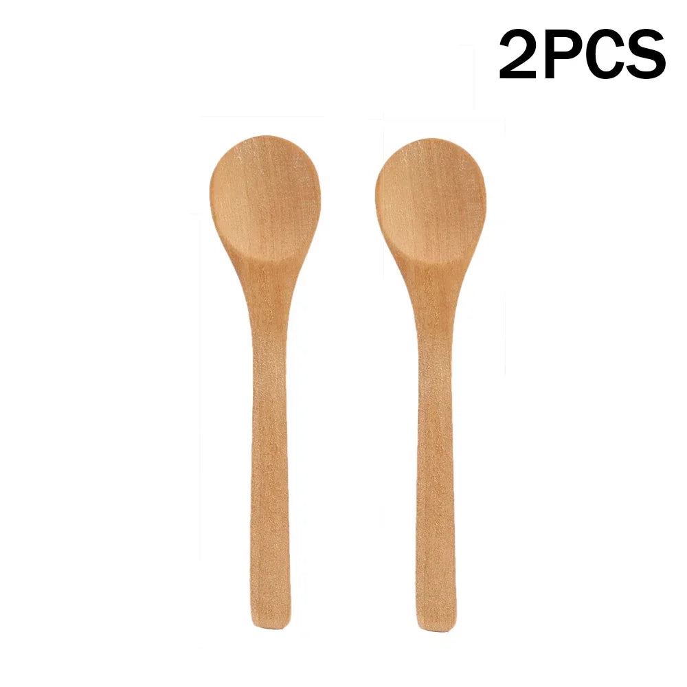 Wooden & Bamboo Tea Spoons – 1/6PCS Kitchen Serving Utensils