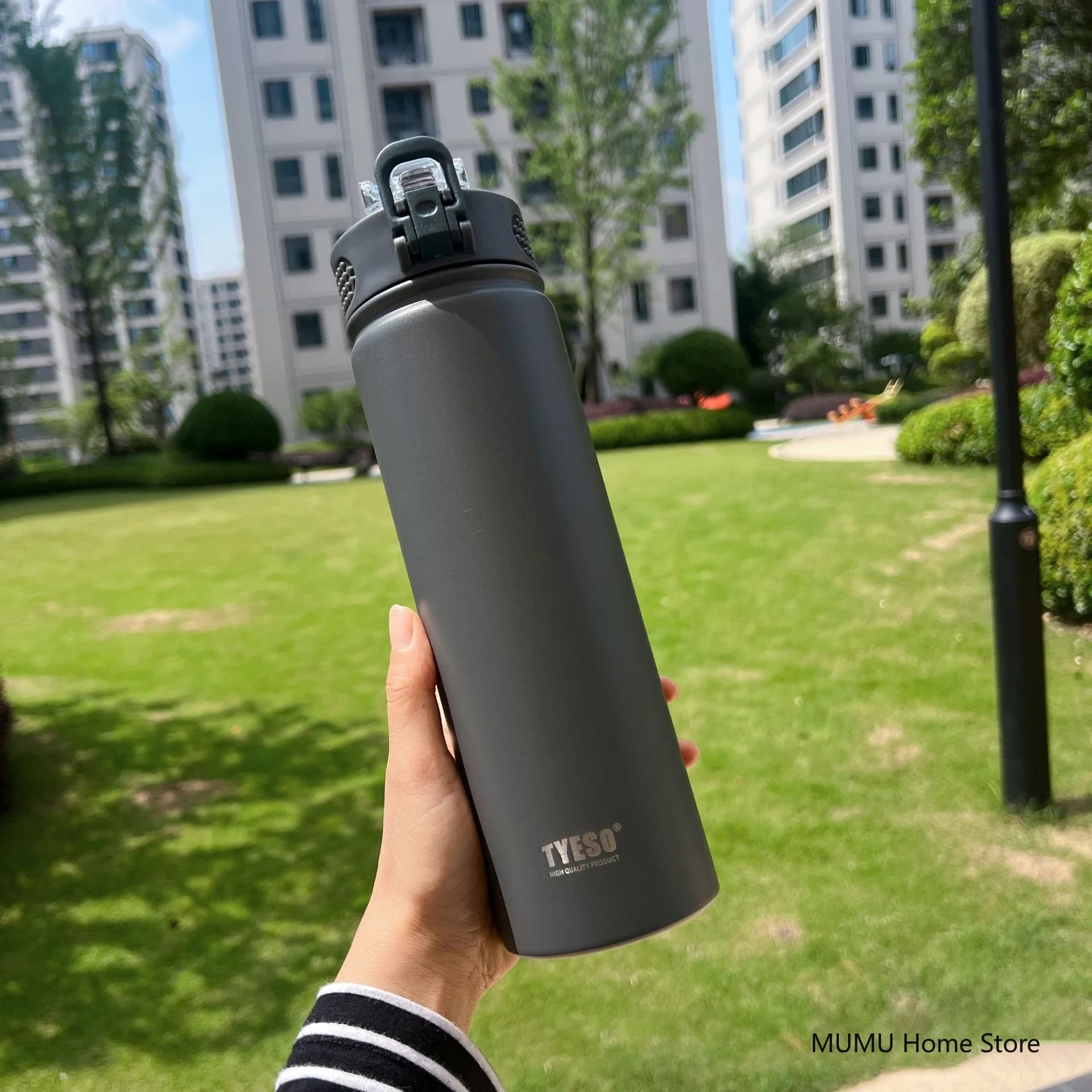 TYESO 600/750ML Stainless Steel Thermos Bottle with Straw – Insulated Sports Mug