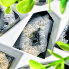 Natural Black Sardonyx Agate Geode Point – Home Decor