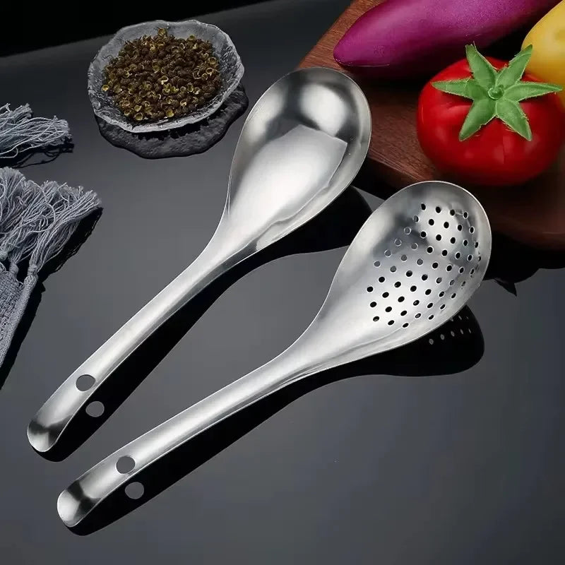 Stainless Steel Strainer Spoon – Kitchen Skimmer & Food Filter Scoop